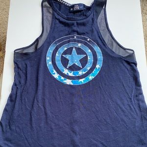 Captain America Hero Elite Workout Tank Sz L